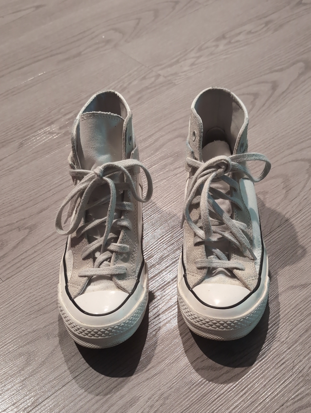Gently Used Converse White Moose Canvas/suede